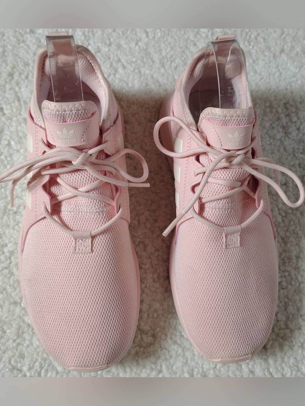 ADIDAS women Baby Pink Knit Lace-Up Running Sneakers Breast Cancer Month size 7